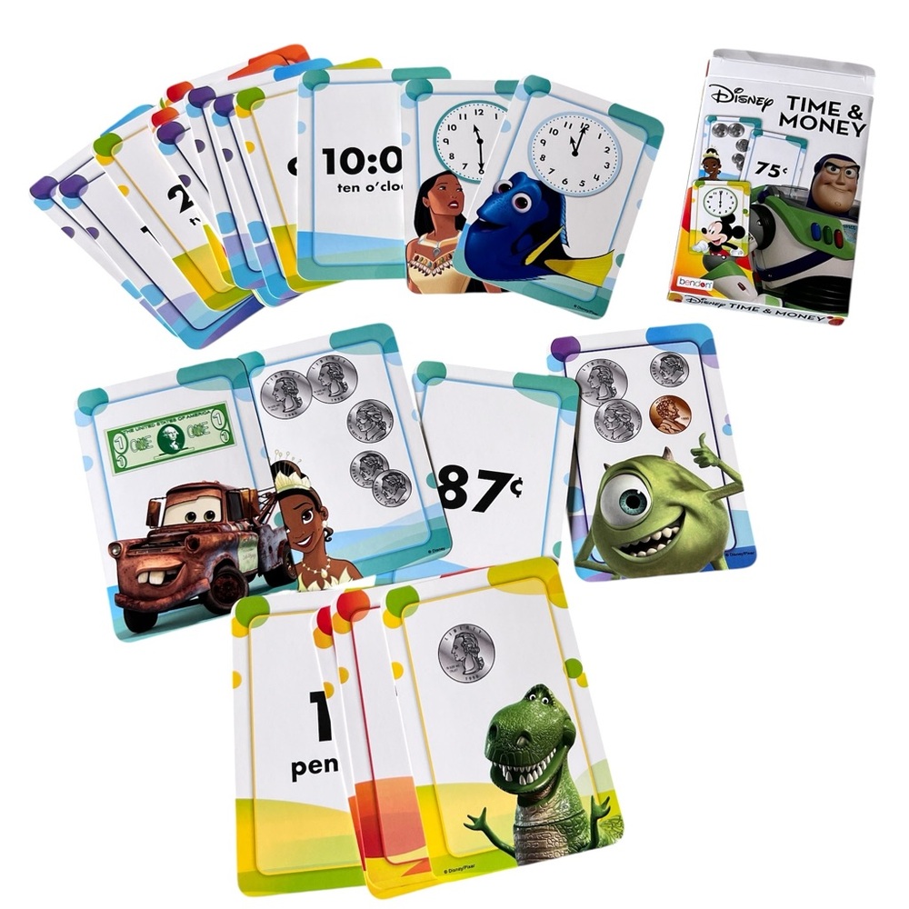 Disney Telling Time and Money Flash Cards Set - Picture 3 of 4